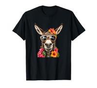Ane hawaïen avec Lunettes de Soleil d'été Tropical T-Shirt