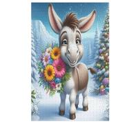 Âne Mignon Puzzle en Bois Enfant 1000 Pièces - Jeu EduChatif Motricité Fine Et Concentration - Puzzles pour Adultes 78×53cm