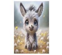 Âne Puzzles en Bois 1000 Pièces Adultes, Poster Jigsaw Puzzle, Design Unique Jouet Éducatif pour Adolescents Et Enfants 78×53cm