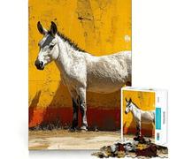 Âne tacheté Contre Un Mur coloré Puzzle de 1000 pièces pour Adultes Jeu de logique et de complicité Qualité supérieure Cadeau de qualité 38x52cm
