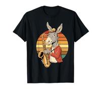 Âne Vintage Jouant du Saxophone Jazz Saxophone Musicien saxophoni T-Shirt