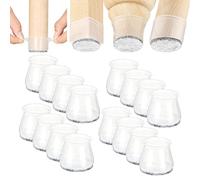 Aneaseit Protection Pied de Chaise - 3.8cm x 16 pcs Crystal - Feutrine en Silicone Doux Qui Protège Le Parquet des Pieds de Meubles - Tampon Patin Protege Chaises - Medium