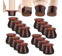 Aneaseit Protection Pied de Chaise - 5cm x 16 pcs Noyer Foncé - Feutrine en Silicone Doux Qui Protège Le Parquet des Pieds de Meubles - Tampon Patin Protege Chaises - Large