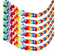 Aneco 6 Pack Coloré Hawaiian Luau Fleur Tropicale Lei Garland Party Décorations Hawaïen Tropical Fournitures de fête, 10 Pieds chacun