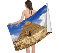 ANEEHA Serviette de Plage Microfibre Egypte Serviette Plage Anti Sable Pyramide Drap de Plage XXL 80x180 Grande Serviette de Bain Absorbante à Séchage Rapide pour Voyage, Piscine