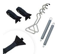 ANEELV Kit de stormband compatible Thule Omnistor pour camping-car, noir | Sangle tempête pour auvents et auvents. Compatible Thule Fiamma. Crochets, ancrages au sol, ressorts. Résistant aux