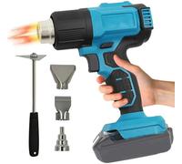 ANEELV Pistolet à air chaud sans fil 350 W - Compatible avec batterie Ma-kita 18 V - Décapeur thermique 86-1022 ℉ pour le bricolage, avec 3 buses et grattoir, sans batterie
