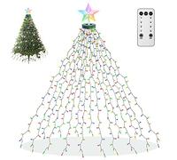 aneeway 410 LEDs Natale Luci Stelline Colore, 2m Guirlandes Lumineuses Waterproof Lumières de Noël avec Minuterie, 8 Modes Lumières de Noël Décoration pour Fête, jardin, Noël, Mariage