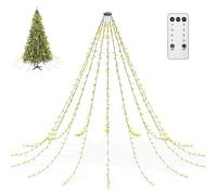aneeway Guirlande Lumineuse 480LED Blanc Chaud, 3m, Waterproof, Lumières de Noël avec Minuterie, 8 Modes Lumières de Noël Décoration pour Fête, jardin, Mariage