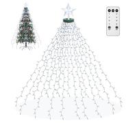 aneeway Guirlande Lumineuse de Noël Blanc Froid, 2m 410 LED Fairy Lights 8 Modes d'Eclairage, Fonction Mémoire pour Intérieur Extérieur Fenêtre Noël Mariage Anniversaire Maison Chambre Jardin Patio