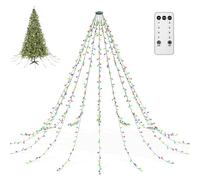 aneeway Guirlande Lumineuse pour Sapin Colorée, 3m 480LED 8 Modes Étanche Minuterie Mémoire Guirlande LED Sapin avec EU Prise, Guirlande Lumineuse pour Arbre de Noël 250-340cm