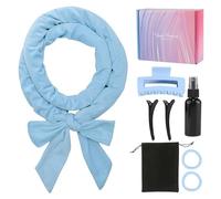 Anei Boucle Sans Chaleur,Boudin Cheveux Rouleau Heatless Hair Curlers Velours Bigoudi Boucle Curling Rod Headband de Coiffure Bricolage,convient aux cheveux mi-longs à longs,Bleu
