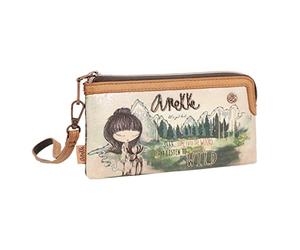 Anekke 35609-021 Portefeuille avec poignée The Forest - 100 % PU, Beige, Taille Unique