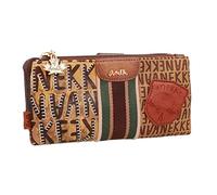 Anekke Canada Purse Porte-monnaie pour femme Motif lettre Marron 18 cm, Multicolore, taille unique