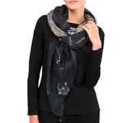 Anekke Foulard de couleur noire avec imprimé Manifesto