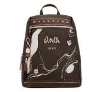 Anekke - Grand sac à dos pour femme - Sac à dos en similicuir avec poignées et poches - Design avec poignée - Couleur marron Shōen - Accessoires et accessoires Femme - Dimensions 26 x 32 x 10 cm,