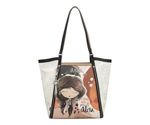 Anekke Grand sac de courses, intérieur spacieux | Poches arrière et poignées confortables - Dimensions : 38 x 28 x 13 cm - Accessoires et accessoires pour femme Multicolore