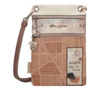 Anekke | Mini Sac Femme Stars | Pochette bandoulière synthétique pour téléphone idéal Quotidien et Loisirs| 15 x 20 x 2 cm | Coloris Beige