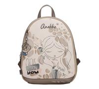 Anekke Olympia Petit sac à dos de marche, beige et marron, 26 x 30 x 10 cm, avec fermeture éclair et poches intérieures