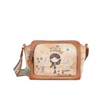 Anekke Peace & Love Rectangular Crossbody Bag Camel