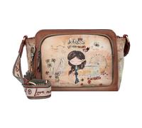 Anekke | Sac bandoulière Peace & Love | Sac Femme synthétique Inspiration Californie années 60 | 28 x 20 x 8 cm | Coloris Camel