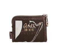Anekke Petit portefeuille pour femme - Protection RFID - Portefeuille en similicuir avec fermeture à rabat - Couleur marron - Accessoires et accessoires pour femme - Dimensions 12 x 9 x 3 cm,