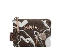 Anekke - Porte-monnaie en similicuir pour femme avec 3 compartiments et fermeture éclair - Couleur marron - Accessoires et accessoires - Dimensions 12 x 7 x 4 cm