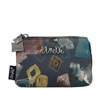 Anekke Porte-monnaie Triple Evolution – Trousse femme 3 compartiments 12 x 7 x 4 cm Bleu foncé