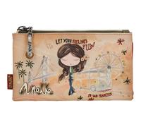 Anekke portefeuille Peace & Love flexible RFID Wallet Camel