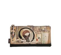 Anekke | Portefeuille Tout-en-Un Souple Collection Shoen | Grand Portes-Cartes et Monnaie Femme Original Inspiration Japonaise | 20 x 11 x 4 cm | Coloris Noir