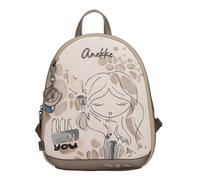 Anekke Sac à dos Olympia – Petit beige/marron 26×30×10 cm, fermeture éclair, poches int.