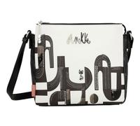 Anekke Sac à épaule bandoulière noir blanc pour femme - Peace & Love Nature Sixties 3 Compartment Crossbody Bag 263046