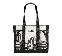 Anekke Sac à épaule blanc noir pour femme - Peace & Love Nature Sixties Shopping Bag XL Black & White 264990