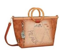 Anekke - Sac à main anses rondes "Flowers" - 40 x 25 x 12 cm - Marron Marron