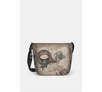 Anekke Sac bandoulière réel ovale Marron avec motif