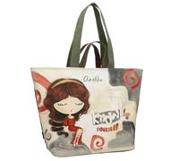 Anekke Sac de plage Muse, sac cabas femme zippé porté épaule synthétique 49×36×7 cm Multicolore