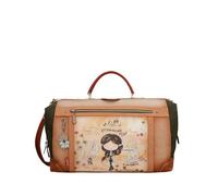 Anekke | Sac de Voyage Peace & Love | Bagage Femme Original Fermoir Vintage Ouverture façon Sac de médecin Inspiration années 60 | 49 x 30 x 21 cm | Coloris Camel