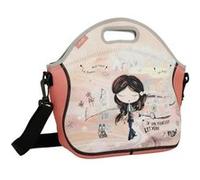 Anekke - Sac repas en néoprène "Peace & Love" - 31 x 30 x 13,5 cm - Beige Beige G