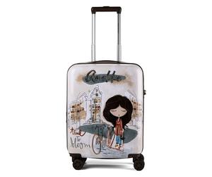 Anekke Tulip 4 roues Valise cabine 55 cm avec soufflet d'extension blanc