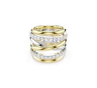 Swarovski Bague Hyperbola – cocktail, taille ronde, blanche, finition mix de métal Taille 58