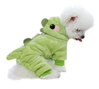 Anelekor Costume de dinosaure pour chien, pyjama d'hiver pour chiens de petite taille, sweat à capuche pour chiot, manteau bleu pour temps froid pour chat, vêtements chauds pour Noël et Halloween