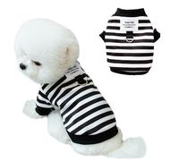 Anelekor Pull d'automne avec anneau pour laisse - Chaud à rayures - Pour petit chien fille ou garçon - Vêtements d'hiver pour animaux domestiques - Chihuahua de Poméranie - Manteau pour temps froid