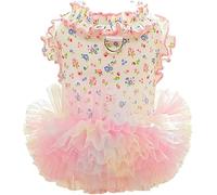 Anelekor Robe d'été rose pour petit chien ou fille, tenue de printemps et chat sans manches pour chat, chaton, chihuahua, yorkshire de Poméranie, caniche (rose, taille S)