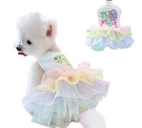 Anelekor Tenue de Pâques pour chien avec lettres brodées « My 1st Easter » - Robe tutu arc-en-ciel pour petit chien, chat - Vêtements fantaisie pour chihuahua, yorkshire, caniche de Poméranie (coloré,