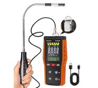 Anémomètre à Fil Chaud, WapoRich Thermo-Anemometre VMC Portable, Mesure Vitesse du Vent 0,1-30 m/s, CFM/CMM/CMS 0-999900, avec MAX/MIN pour Conduits HVAC - RQ-9000F