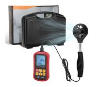 Anémomètre à main, anémomètre numérique mesure la vitesse de l'air, le volume de l'air et la température de l'air, anémomètre portatif avec rétro-éclairage fonctions max/moyennes/min pour mesurer la