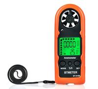 Anémomètre à main - BTMETER BT-816B Jauge de vitesse du vent numérique avec thermomètre rétro-éclairé pour drone de tir HVAC CFM, précision de haute précision +/- 5% 2℃