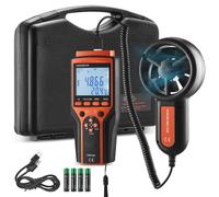 Anémomètre- Anémomètre 4-en-1 100,8MPH Vitesse de l'air, IP44 Anémomètre - 168x75x36mm - Données de vitesse du vent MAX/MIN/AVG/CU - Indicateur de vitesse