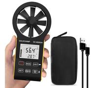 Anémomètre numérique CFM rechargeable et étanche - Mesure la vitesse du vent (0,3 ~ 30 m/s), volume d'air (0-999900 ft3/min) - Écran rétroéclairé pour HVAC, tir