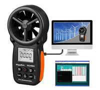 Anémomètre Numérique CFM, WapoRich Anemometre Portable - Synchronisation des Données avec PC pour une Analyse Précise - Mesure la Vitesse du Vent/Débit d'Air/Humidité/Temp/Point de Rosée RQ-866A
